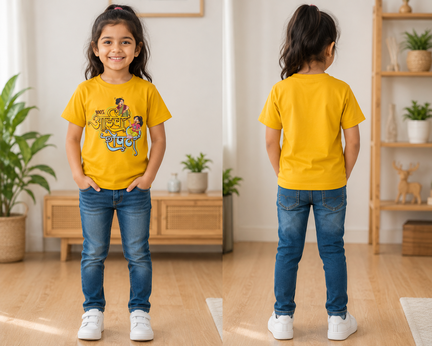 100% आईची शेपटी Kids T-Shirt | Marathi Printed | 100% Cotton Bio Wash