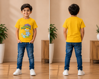 "अशक्य खोडकर" Marathi Caption Kids T-Shirt | 100% Cotton Bio Wash | Funny Printed Round Neck Half Sleeve T-Shirt for Boys & Girls