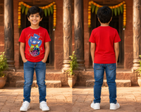 आईवर निर्भर | Marathi Caption Kids T-Shirt | 100% Cotton Bio Wash | Soft & Comfortable